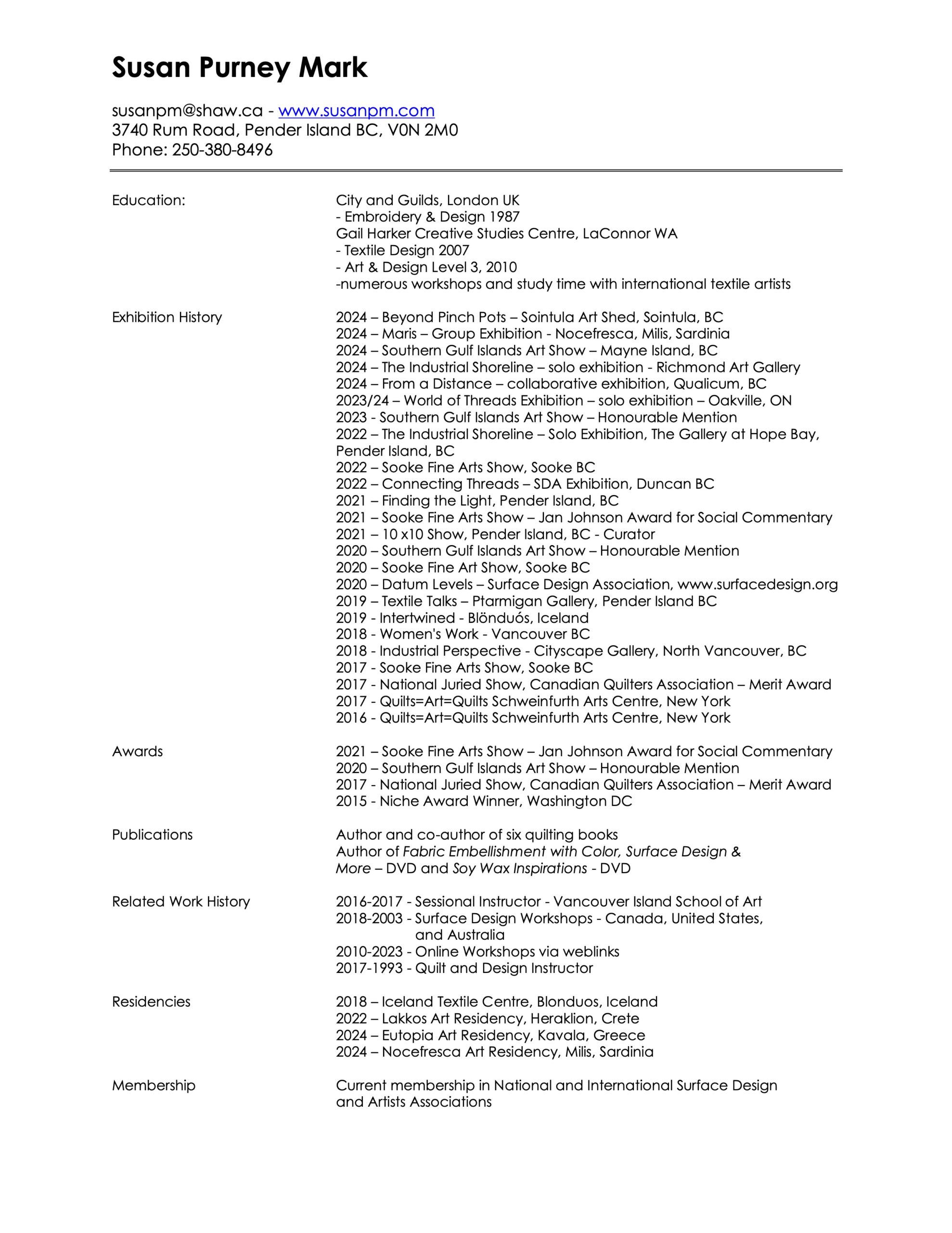 Susan Purney Mark-CV2024-pdf