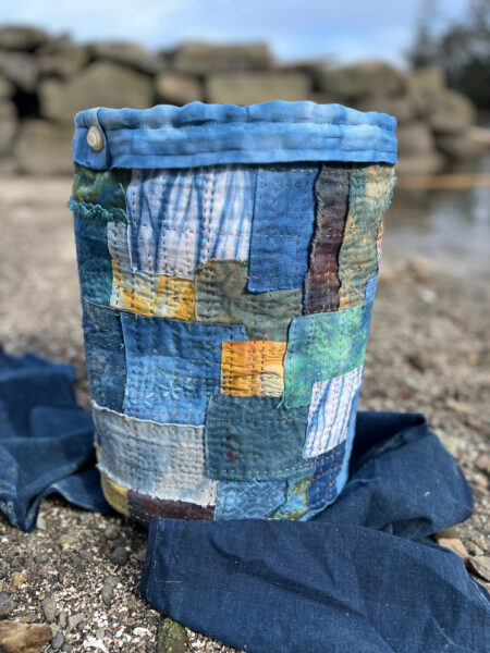 Boro stitching on a vessel